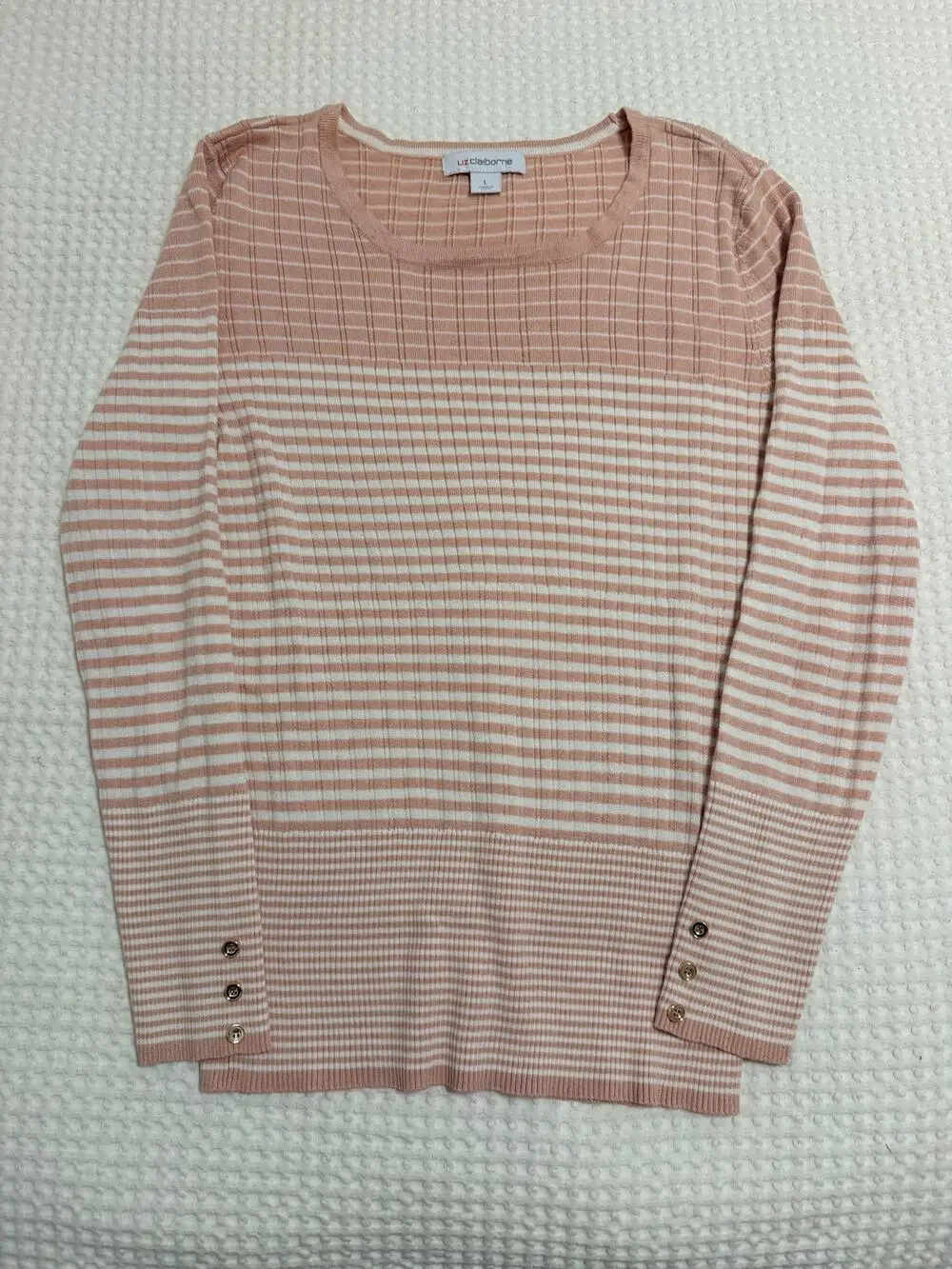 Liz Claiborne striped knit sweater - size large